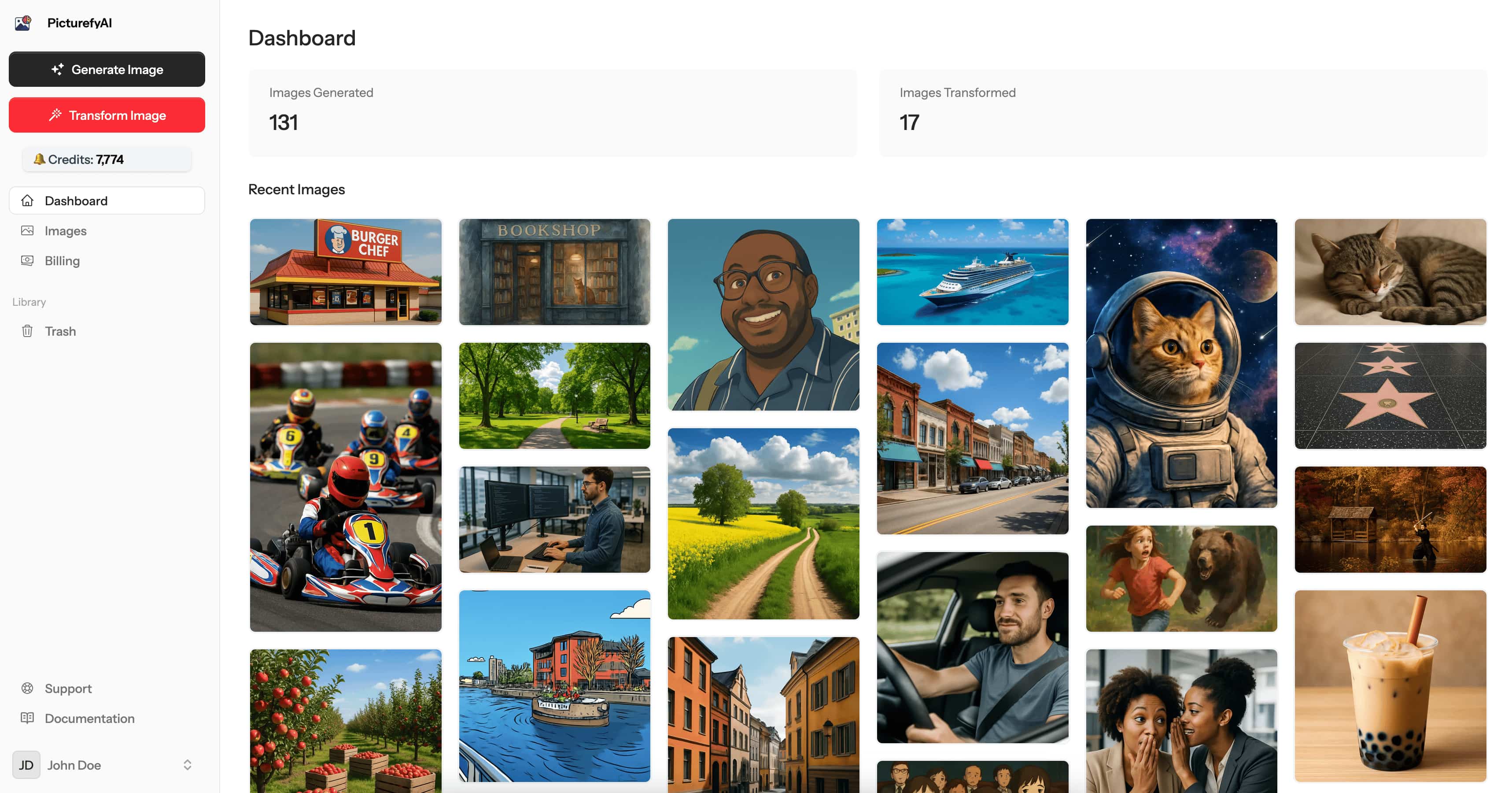Picturefy AI Dashboard